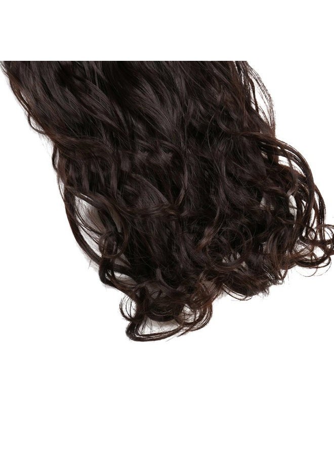 S-noilite إضافات شعر كيرلي بني داكن 29" (73 سم) طويلة وأنيقة 3/4 رأس كامل قطعة واحدة 5 مشابك - Image 4